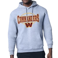 Men's Starter Heather Gray Washington Commanders Team Track Graphic Pullover Hoodie