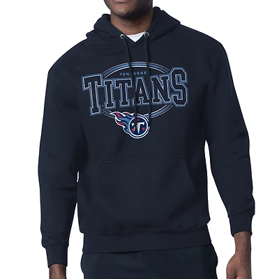 Men's Starter Navy Tennessee Titans Team Track Graphic Pullover Hoodie