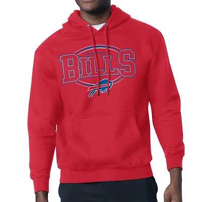 Men's Starter Red Buffalo Bills Team Track Graphic Pullover Hoodie