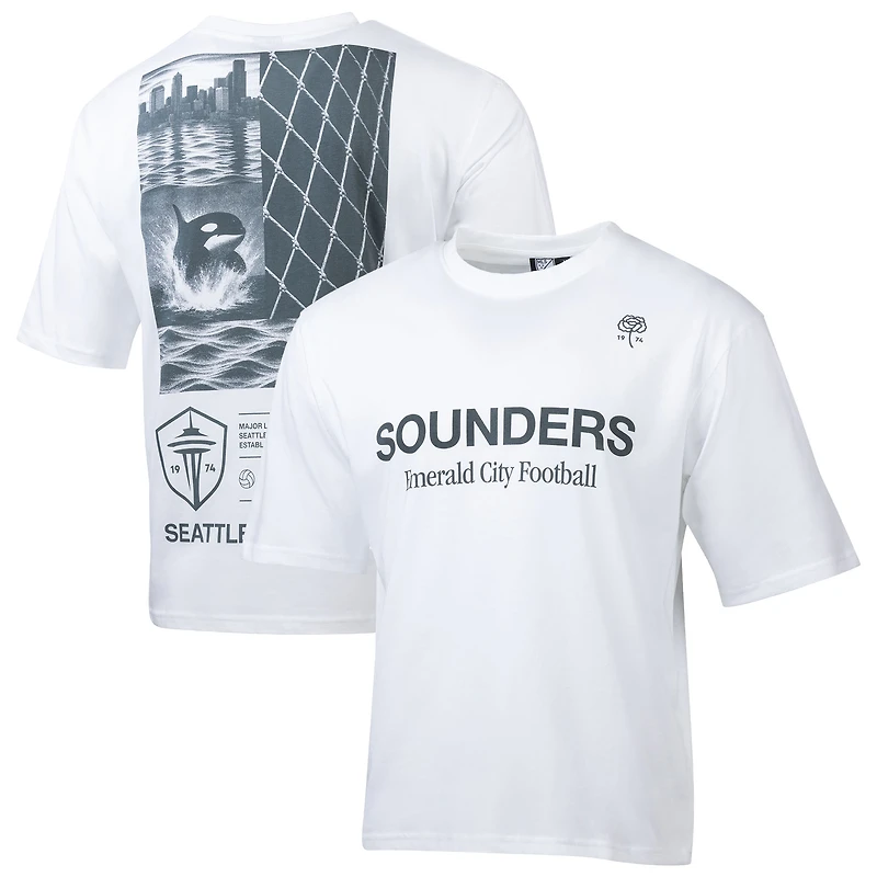 Men's Sport Design Sweden  White Seattle Sounders FC Celestial Oversized Graphic T-Shirt