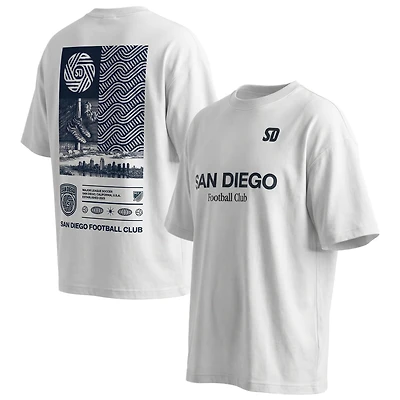 Men's Sport Design Sweden  White San Diego FC Celestial Oversized Graphic T-Shirt