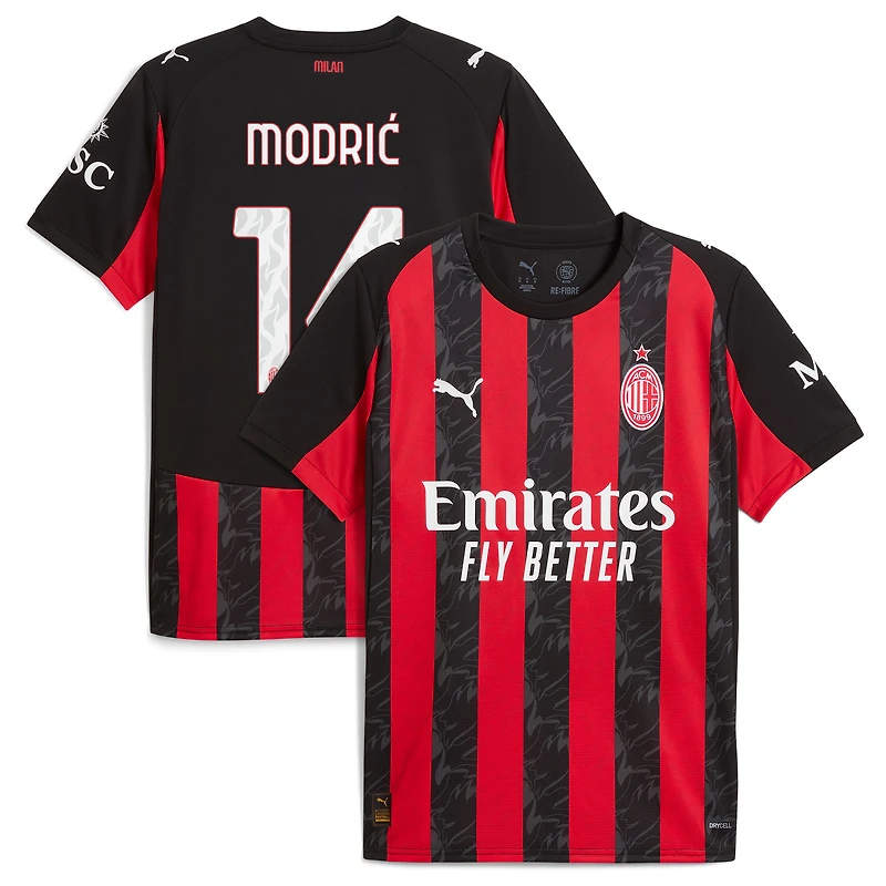 Men's Puma Luka Modric Red AC Milan 2025/26 Home Replica Jersey