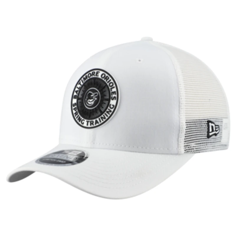 Men's New Era  White Baltimore Orioles 2026 Spring Training Fan Pack 9SEVENTY Adjustable Trucker Hat