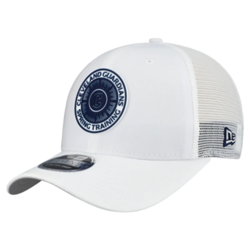 Men's New Era  White Cleveland Guardians 2026 Spring Training Fan Pack 9SEVENTY Adjustable Trucker Hat