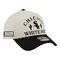 Men's New Era  Cream Chicago White Sox 2026 Spring Training Fan Pack Rope A-Frame 9FORTY Adjustable Hat
