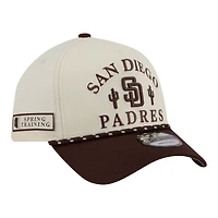 Men's New Era  Cream San Diego Padres 2026 Spring Training Fan Pack Rope A-Frame 9FORTY Adjustable Hat