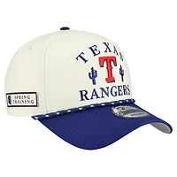 Men's New Era  Cream Texas Rangers 2026 Spring Training Fan Pack Rope A-Frame 9FORTY Adjustable Hat