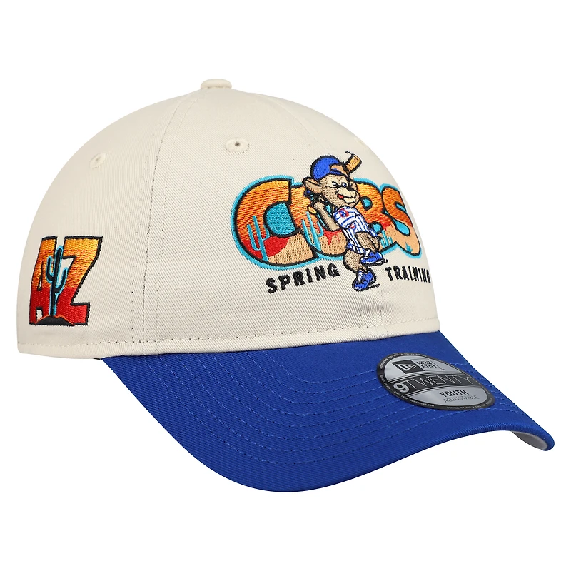 Youth New Era  Stone/Royal Chicago Cubs 2026 Spring Training Fan Pack Batter 9TWENTY Adjustable Hat