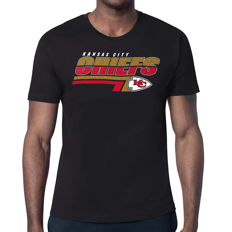 Men's Starter Black Kansas City Chiefs Logo Push Graphic T-Shirt