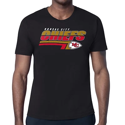 Men's Starter Black Kansas City Chiefs Logo Push Graphic T-Shirt