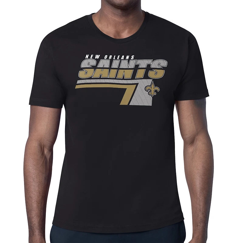Men's Starter Black New Orleans Saints Logo Push Graphic T-Shirt