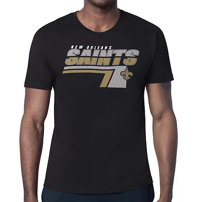 Men's Starter Black New Orleans Saints Logo Push Graphic T-Shirt