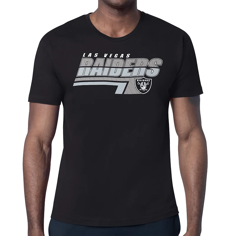Men's Starter Black Las Vegas Raiders Logo Push Graphic T-Shirt