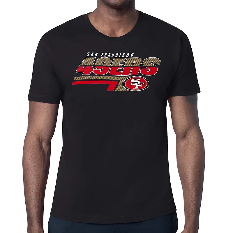 Men's Starter Black San Francisco 49ers Logo Push Graphic T-Shirt