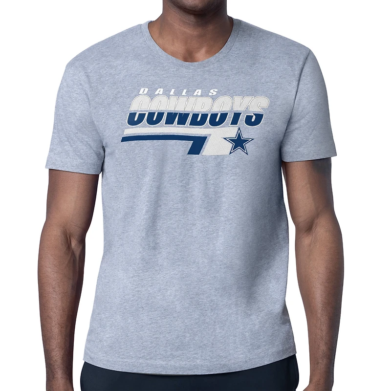 Men's Starter Heather Gray Dallas Cowboys Logo Push Graphic T-Shirt