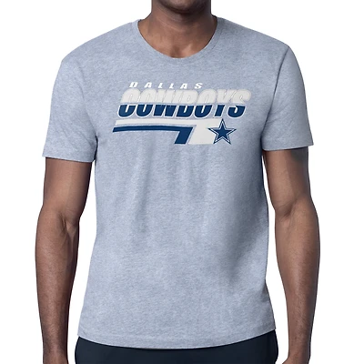 Men's Starter Heather Gray Dallas Cowboys Logo Push Graphic T-Shirt