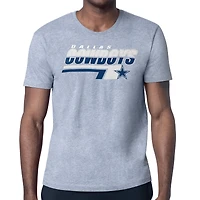 Men's Starter Heather Gray Dallas Cowboys Logo Push Graphic T-Shirt