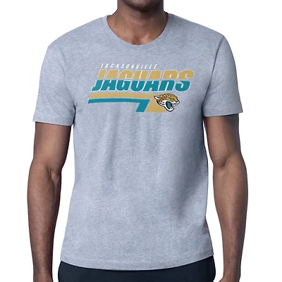 Men's Starter Heather Gray Jacksonville Jaguars Logo Push Graphic T-Shirt