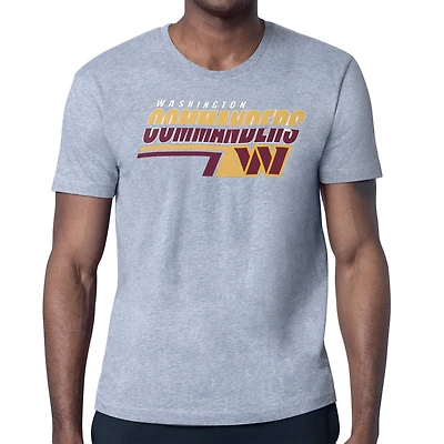 Men's Starter Heather Gray Washington Commanders Logo Push Graphic T-Shirt