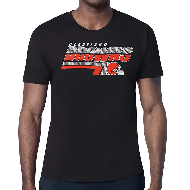 Men's Starter Black Cleveland Browns Logo Push Graphic T-Shirt