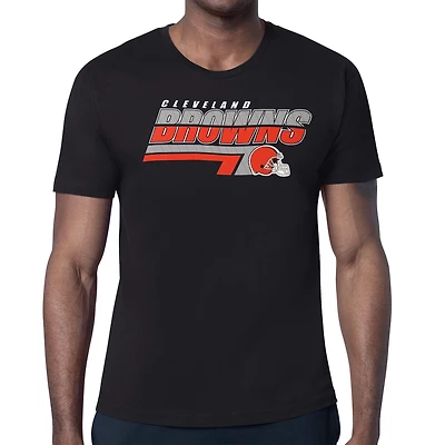 Men's Starter Black Cleveland Browns Logo Push Graphic T-Shirt