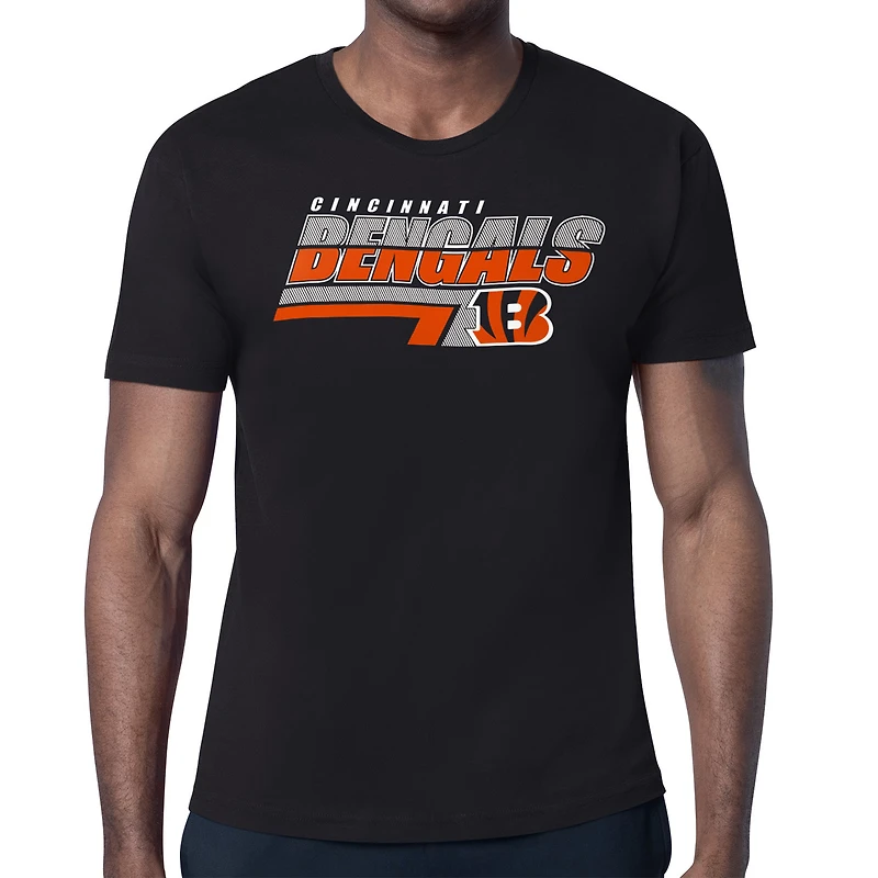 Men's Starter Black Cincinnati Bengals Logo Push Graphic T-Shirt