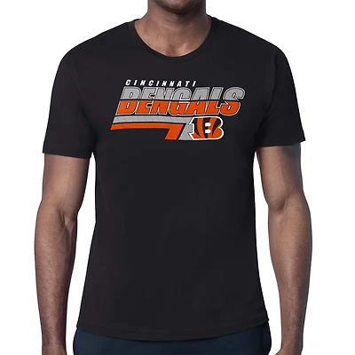 Men's Starter Black Cincinnati Bengals Logo Push Graphic T-Shirt