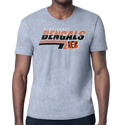 Men's Starter Heather Gray Cincinnati Bengals Logo Push Graphic T-Shirt