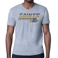 Men's Starter Heather Gray New Orleans Saints Logo Push Graphic T-Shirt