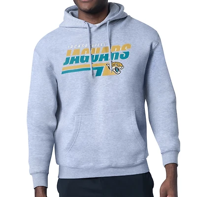 Men's Starter Heather Gray Jacksonville Jaguars Logo Push Graphic Hoodie