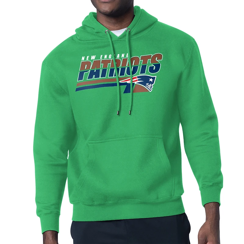 Men's Starter Kelly Green New England Patriots Logo Push Graphic Hoodie