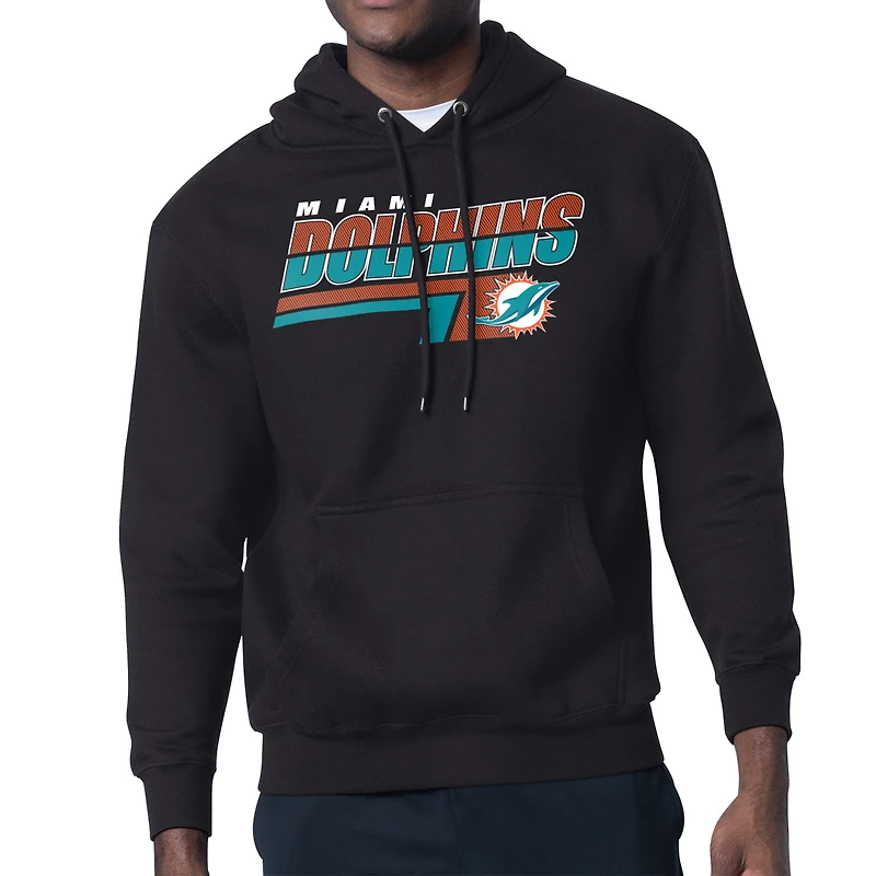 Men's Starter Black Miami Dolphins Logo Push Graphic Hoodie