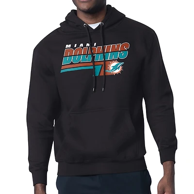 Men's Starter Black Miami Dolphins Logo Push Graphic Hoodie