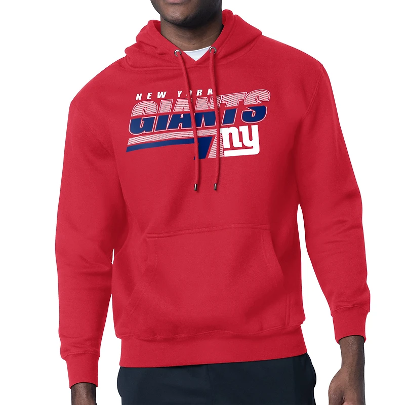 Men's Starter Red New York Giants Logo Push Graphic Hoodie