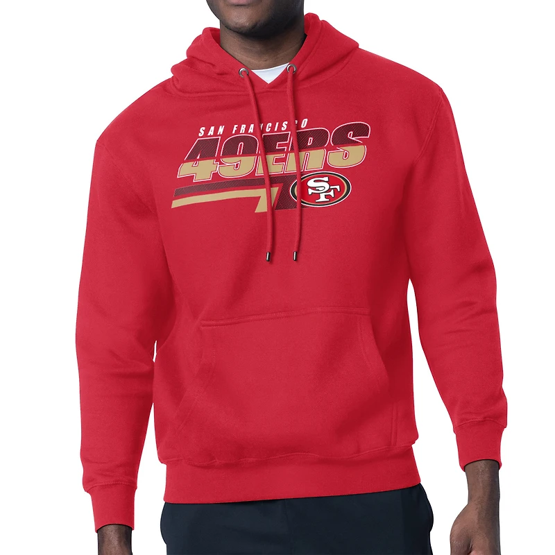 Men's Starter Scarlet San Francisco 49ers Logo Push Graphic Hoodie