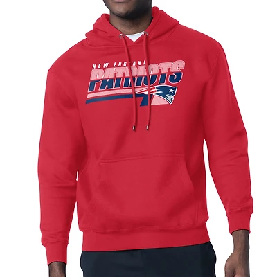 Men's Starter Red New England Patriots Logo Push Graphic Hoodie