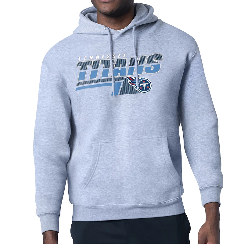 Men's Starter Heather Gray Tennessee Titans Logo Push Graphic Hoodie