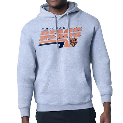 Men's Starter Heather Gray Chicago Bears Logo Push Graphic Hoodie