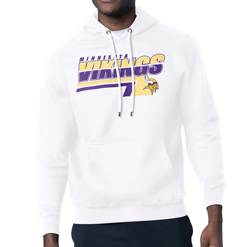 Men's Starter White Minnesota Vikings Logo Push Graphic Hoodie