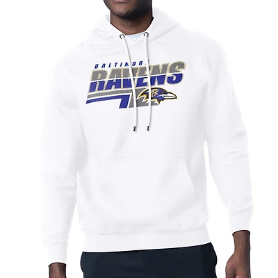 Men's Starter White Baltimore Ravens Logo Push Graphic Hoodie
