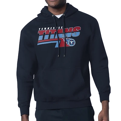 Men's Starter Navy Tennessee Titans Logo Push Graphic Hoodie