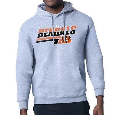 Men's Starter Heather Gray Cincinnati Bengals Logo Push Graphic Hoodie
