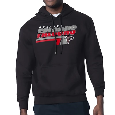 Men's Starter Black Atlanta Falcons Logo Push Graphic Hoodie