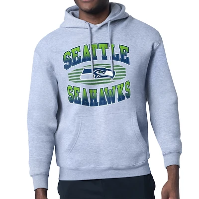 Men's Starter Heather Gray Seattle Seahawks Team Grit Graphic Hoodie
