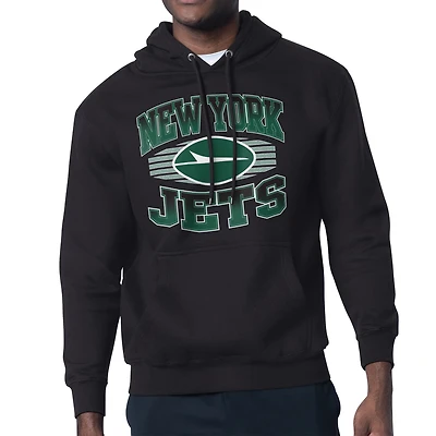 Men's Starter Black New York Jets Team Grit Graphic Hoodie