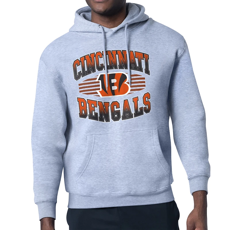 Men's Starter Heather Gray Cincinnati Bengals Team Grit Graphic Hoodie