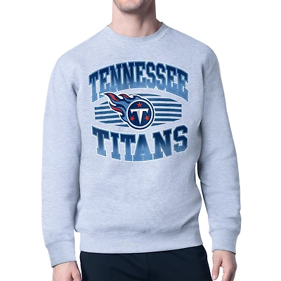 Men's Starter Heather Gray Tennessee Titans Team Grit Graphic Fleece Pullover Sweatshirt