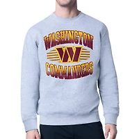 Men's Starter Heather Gray Washington Commanders Team Grit Graphic Fleece Pullover Sweatshirt