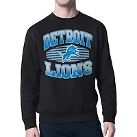 Men's Starter Black Detroit Lions Team Grit Graphic Fleece Pullover Sweatshirt