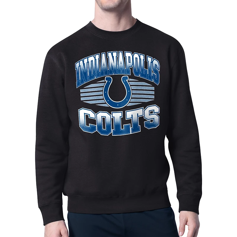 Men's Starter Black Indianapolis Colts Team Grit Graphic Fleece Pullover Sweatshirt